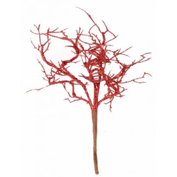 Coral artificial SPUNKY en vara de fijación, brillo, rojo, 20cm