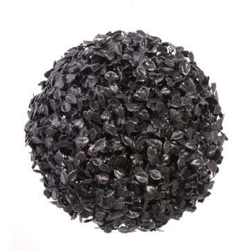 Bola de boj artificial FRITZ, brillo, negro, Ø17cm