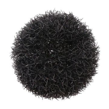 Bola artificial de junco ARKO, brillante, negro, 15 cm.