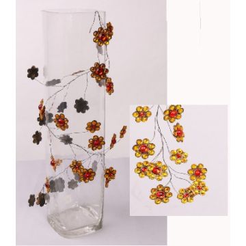 Guirnalda artificial de flores DANDY, naranja-amarillo, 90cm