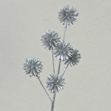 Aciano artificial BIRNA, brillo, plata, 55cm, Ø5cm
