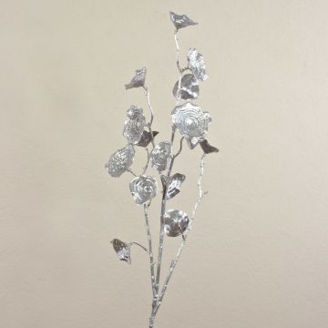 Rama de ginkgo artificial ARWID con brillo, plata, 105cm