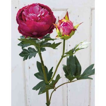 Flor textil Paeonia ERNESTINE, fucsia, 80cm