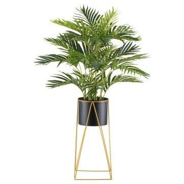 Palmera de plástico Kentia WILSON en maceta metálica, con soporte, 110 cm Palmera de plástico Kentia WILSON en maceta metálica, con soporte, 110 cm