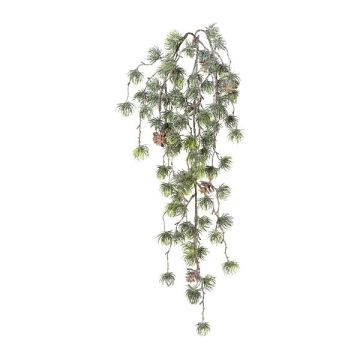 Adorno artificial Alerce JALPRE, varilla, piñas, congelado, blanco-verde, 55 cm