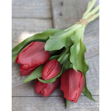 Ramo de tulipanes artificiales LEANA, rojo, 30cm, Ø20cm