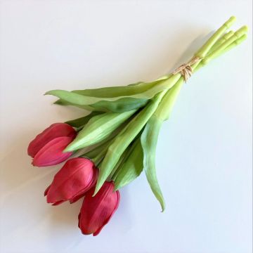 Ramo de tulipanes artificiales LEANA, rosa-verde, 30cm, Ø20cm