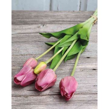 Ramo de tulipanes artificiales LONA, lila-verde, 45cm, Ø15cm