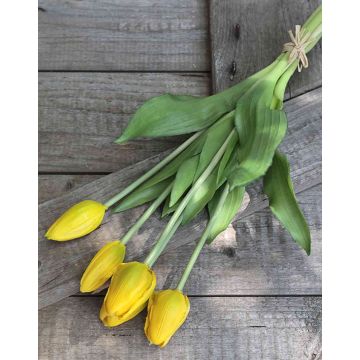 Ramo de tulipanes artificiales LONA, amarillo-verde, 35cm, Ø15cm