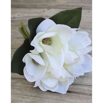 Ramo de magnolia artificial KAYLE, crema-blanco, 30 cm