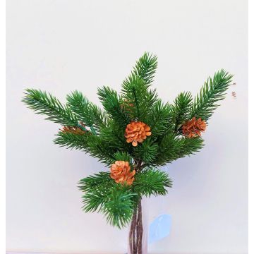 Ramas de abeto artificiales BERNAHE en ramo, con piñas, verde, 35 cm