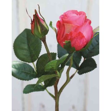 Rosa artificial RENESMEE, rosa, 45cm, Ø6cm