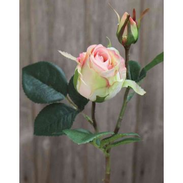 Rosa artificial RENESMEE, verde-rosa, 45cm, Ø6cm