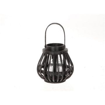 Farolillo CHARITHRA con asa, madera, inserto de cristal, negro, 15 cm, Ø 15,5 cm Farolillo CHARITHRA con asa, madera, inserto de cristal, negro, 15 cm, Ø 15,5 cm
