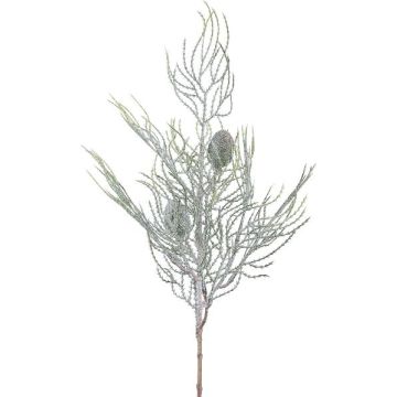 Rama artificial de ciprés GRAVON con purpurina, piñas, verde claro-grisáceo, 60 cm Rama artificial de ciprés GRAVON con purpurina, piñas, verde claro-grisáceo, 60 cm