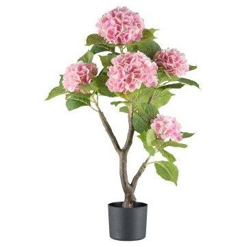 Flor decorativa hortensia ZOLFI en tronco, rosa, 85 cm