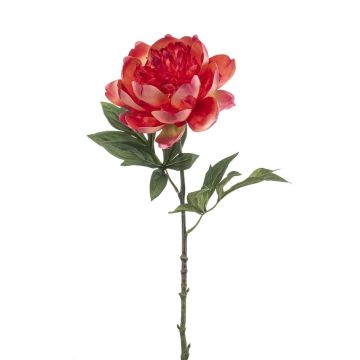 Flor artificial de peonía TWOLER, coral, 55 cm