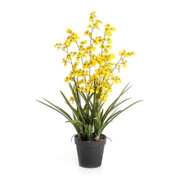 Flor artificial Oncidium LAFILEA en maceta decorativa, amarilla, 100 cm