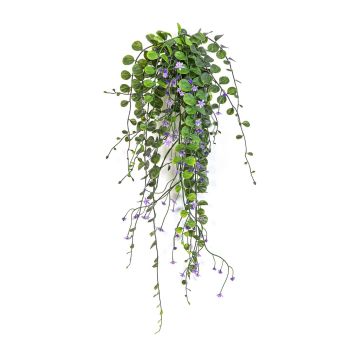 Planta colgante artificial de lluvia plateada KEMMO en varilla, flores, crossdoor, lila, 60 cm