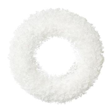 Corona decorativa con cristales de hielo VIKRA, congelada, blanca, Ø 35 cm