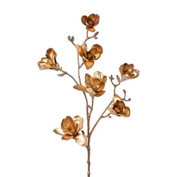 Rama de flores artificiales de magnolia JESTER, oro viejo, 105 cm