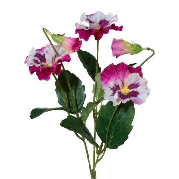 Flor decorativa de pensamientos MONDYL, varilla, rosa y blanco, 25 cm