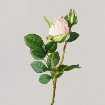 Rosa artificial RENESMEE, rosa pálido, 45cm, Ø6cm