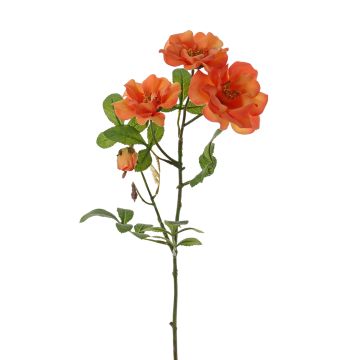 Rosa silvestre artificial BALOU, naranja, 60cm, Ø7-9cm