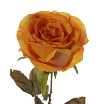 Rosa artificial NAJMA, naranja-amarillo, 65cm, Ø11cm