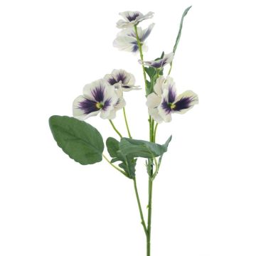 Rama decorativa pensamientos SIREL, crema-violeta, 65 cm