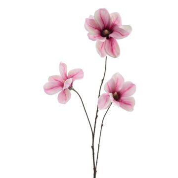 Rama artificial de magnolia FLAVA, rosa-blanca, 85 cm