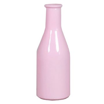 Botella decorativa de cristal ANYA, rosa, 18cm, Ø6,5cm