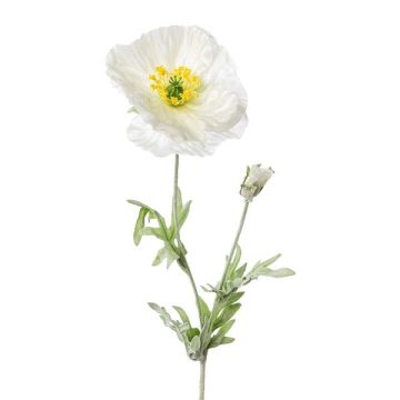 Flor artificial amapola DRUME, blanca, 60 cm