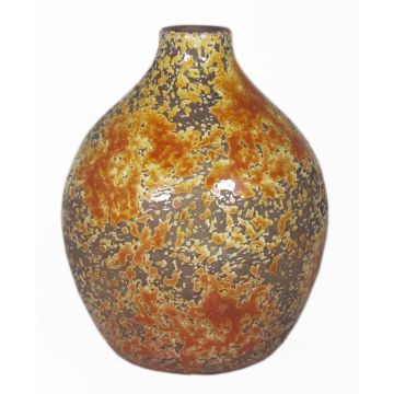 Florero de cerámica TSCHIL, rústico, degradado de color, ocre-amarillo-marrón, 24cm, Ø18cm