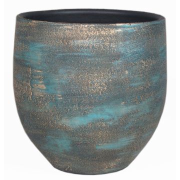 Macetero de cerámica AETIOS, gradiente de color, azul-dorado, 13cm, Ø14cm