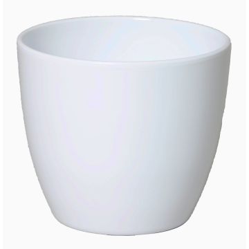 Jardinera de cerámica grande TEHERAN BASAR, blanca, 22,5cm, Ø25cm
