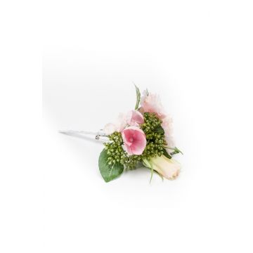 Ramo falso de hortensias y lisianthus EREA, rosa, 15cm