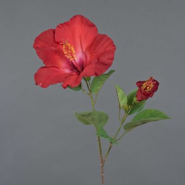 Flor de hibisco textil OAHU con flores, rojo, 65 cm