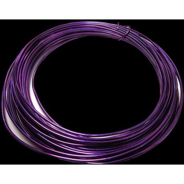 Alambre de aluminio TANEA, lacado en morado, 12 m, Ø 2 mm Alambre de aluminio TANEA, lacado en morado, 12 m, Ø 2 mm