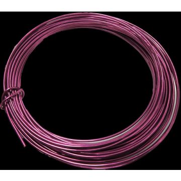 Alambre de aluminio TANEA, lacado en rosa, 12 m, Ø 2 mm Alambre de aluminio TANEA, lacado en rosa, 12 m, Ø 2 mm