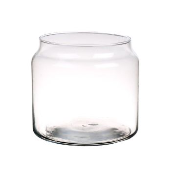 Jarrón de mesa MARIETTE, vidrio, transparente, 17cm, Ø19cm