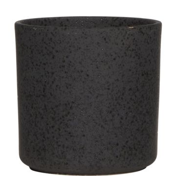 Tiesto de cerámica ARAYA, moteado, negro, 13cm, Ø13cm