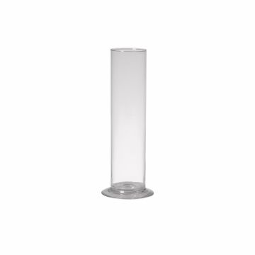Jarrón para flores individuales ABIRAMY de cristal, base transparente 25cm, Ø6cm