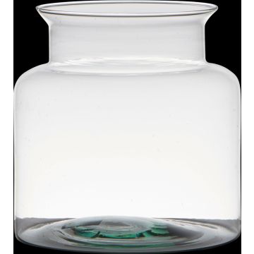 Farol de vidrio KARIN EARTH, reciclado, transparente, 19cm, Ø19cm