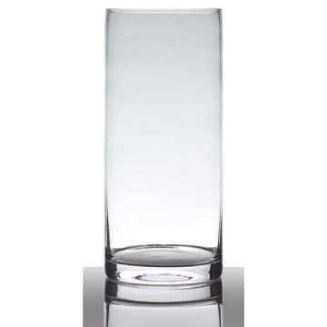 Florero de cristal decorativo SANSA EARTH, transparente, 35cm, Ø15cm