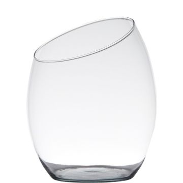 Farol de vidrio KATE, reciclado, transparente, 25cm, Ø20cm