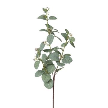 Rama decorativa de eucalipto PLAVEN con flores, verde, 70 cm