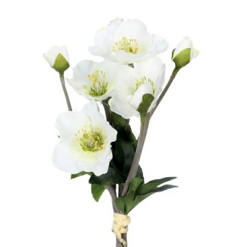 Ramo de rosas de Navidad artificiales TRUNDE, blanco, 35 cm