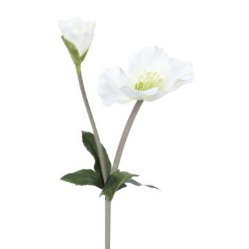 Flor de plástico rosa de Navidad TRUNDA, blanca, 45 cm