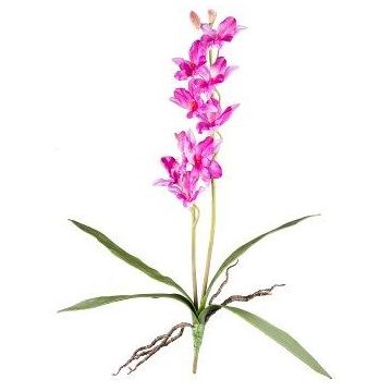 Orquídea artificial Dendrobium Sonia NELTI, varilla, raíces, lila, 60 cm